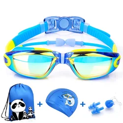 Children Swimming Goggles Anti-fog Hd Boy Girl Swimming Goggles Swimming Cap Set Water and Fog Resistant Swim Gear