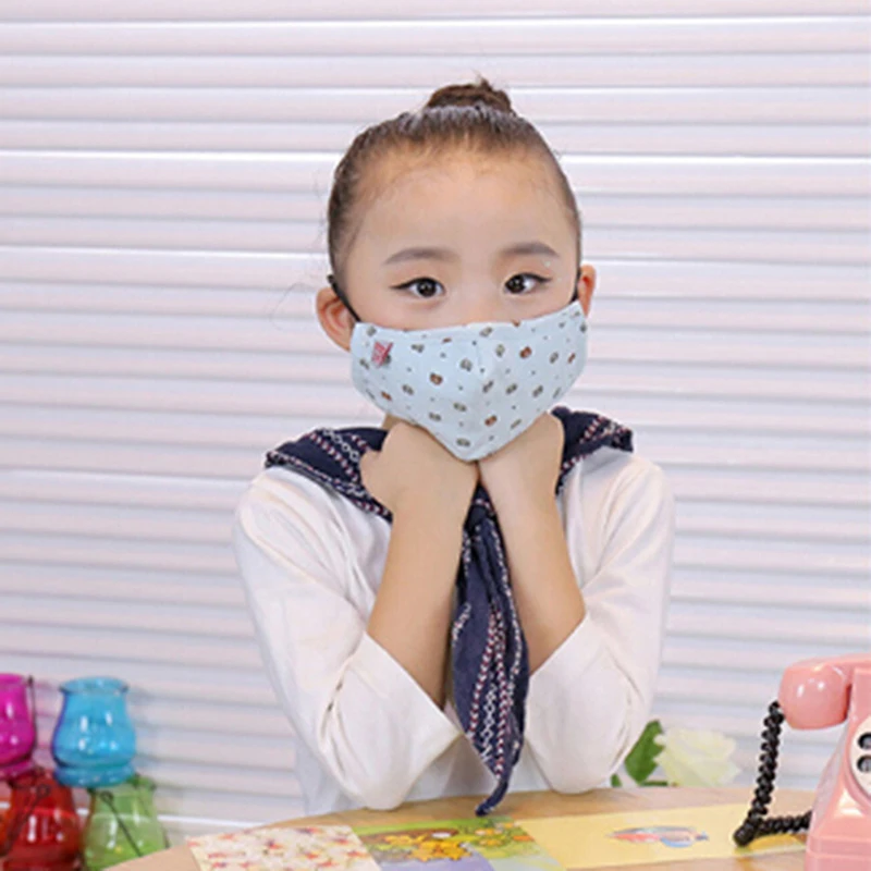 1/3 шт. PM2.5 детская маска против дымки хлопковая Футболка с изображением маски дыхательный клапан Анти-пыль маска для лица фильтр респиратора с активированным углем - Цвет: 1pcs