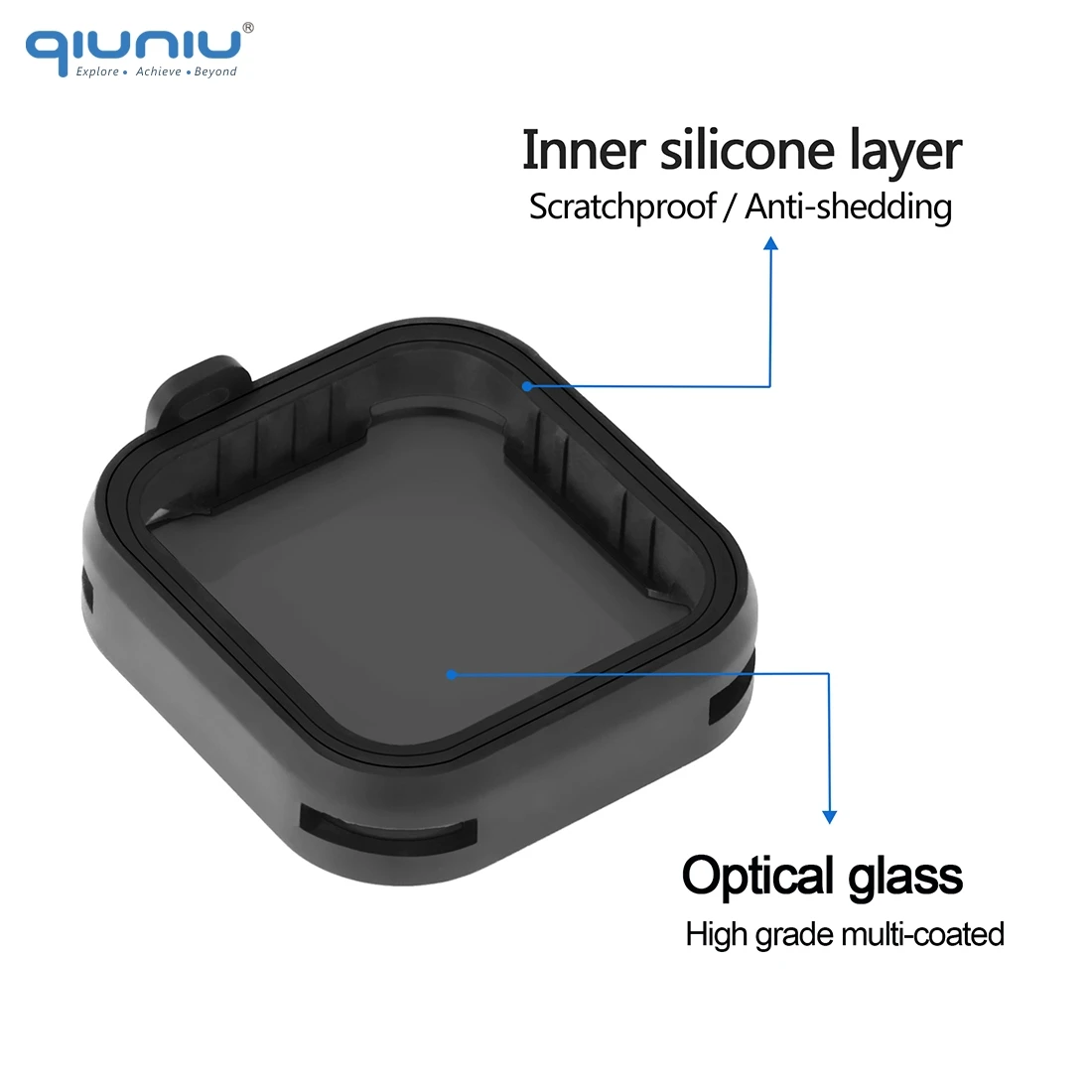 QIUNIU стандартная защитная рамка Корпус чехол с ND8 фильтр объектива для GoPro Hero 7 6 5 черный для Go Pro 7 аксессуары для крепления