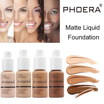 

PHOERA 31pcs Oil Control Foundation Long Lasting Make Up Liquid CC Cream Moisturizing Whitening Cosmetics
