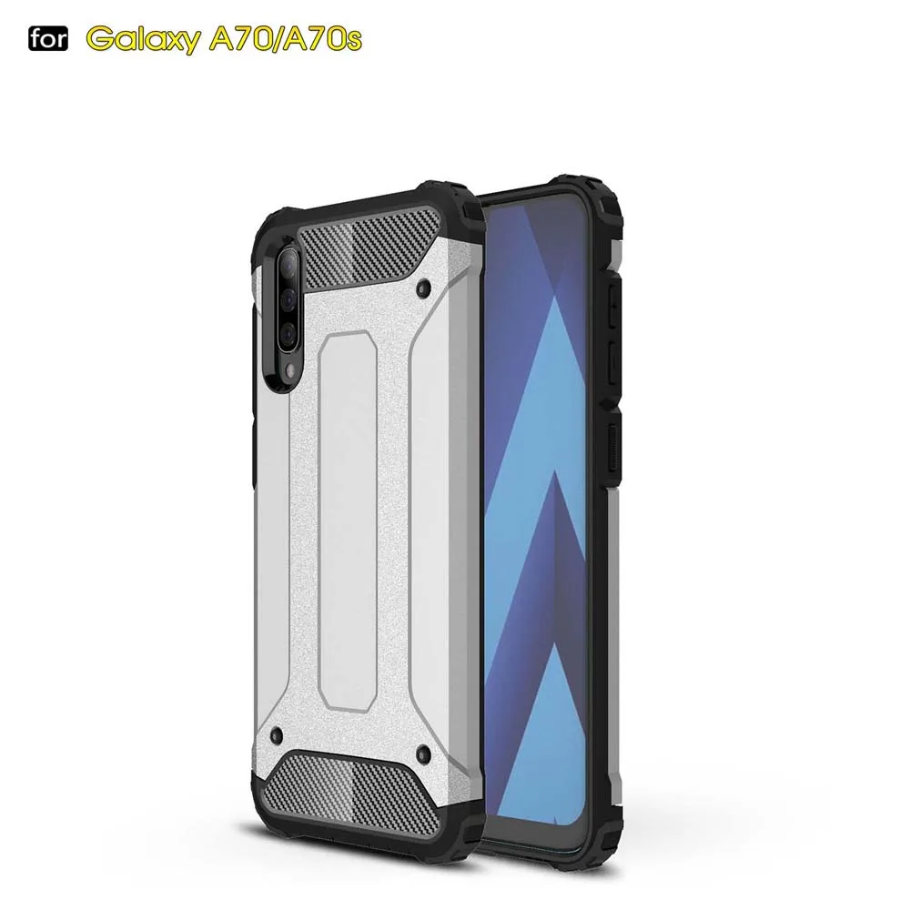 Армированный чехол для samsung Galaxy A50 A70 A10E A20E A20 A40 A60 A30 A10 A30S A20S A10S A70S A90S A8S A50S A40S для телефона повышенной прочности с протекторным рисунком и крышка - Цвет: Silver