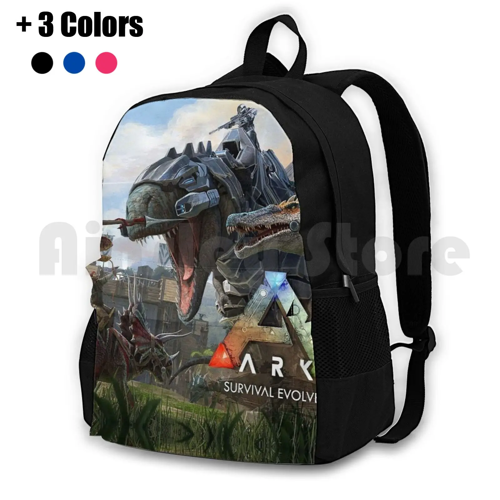 

Dinosaurs War Ark Outdoor Hiking Backpack Waterproof Camping Travel Ark Survival Evolved Dinosaur Evolution Survival Fantasy