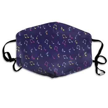 Unisex Print Mouth Mask - Artistic Musical Notes Pattern Polyester Anti-dust Mouth-Muffle - Fashion Washed Reusable Face Masks unisex print mouth mask abstract light bulb head polyester anti dust mouth muffle fashion washed reusable face masks for