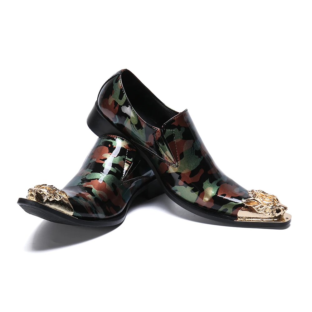 Туфли со стальным носком армейского зеленого цвета schuhe herren/вечерние ковбойские туфли из натуральной кожи без шнуровки для клубов и торжественных мероприятий sapato social; размеры 38-47