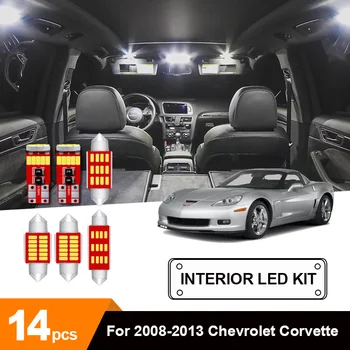 

White Canbus Error Free Car Bulbs LED Interior Light Kit For 2008-2013 Chevy Corvette Reading Ceiling Cargo License Lamp