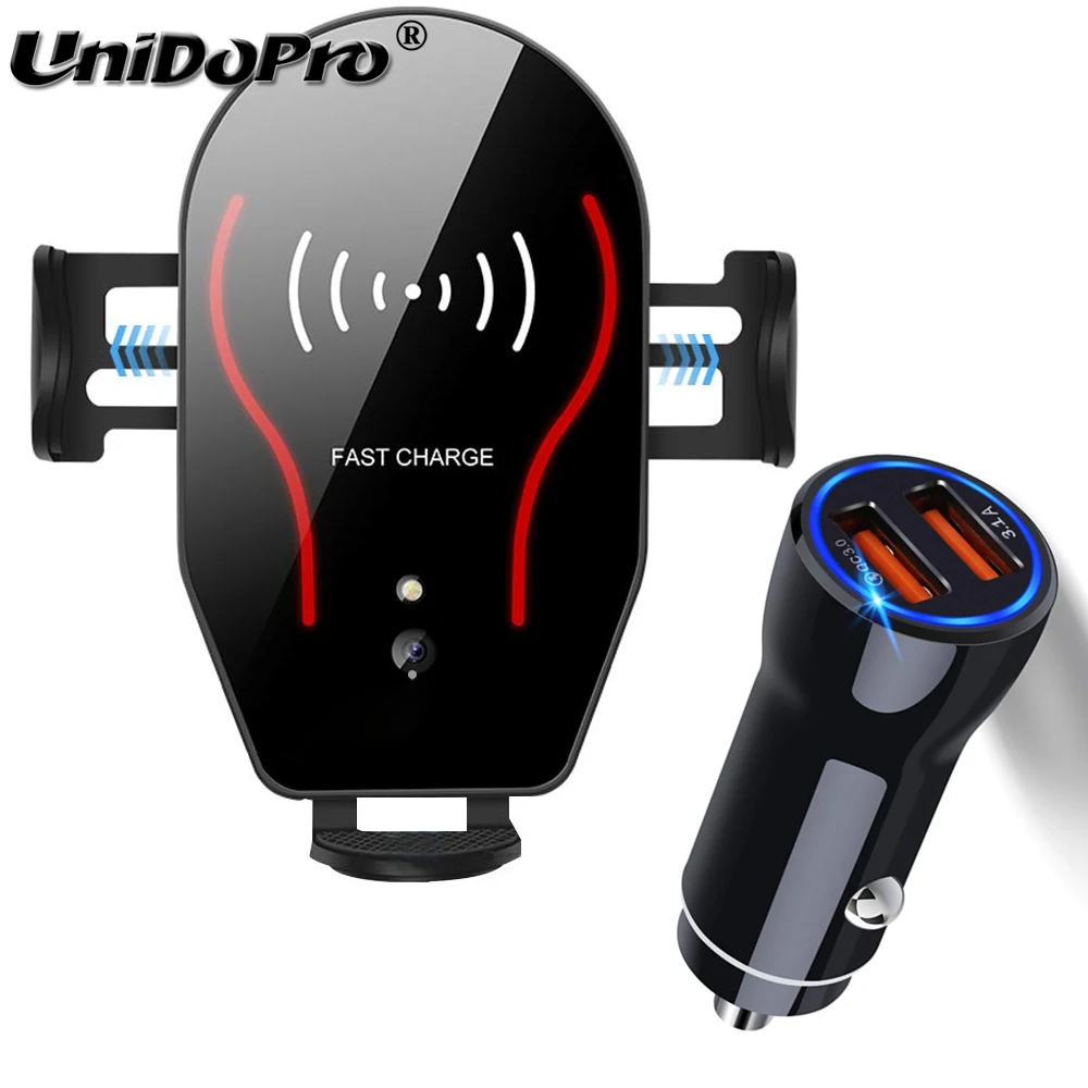 Auto-Clamping 10W Qi Fast Wireless Charging for Blackview BV9800 BV9700 Pro BV9600 Plus BV5800 Pro BV6800 Pro QC 3.0 Car Charger - Тип штекера: Универсальный