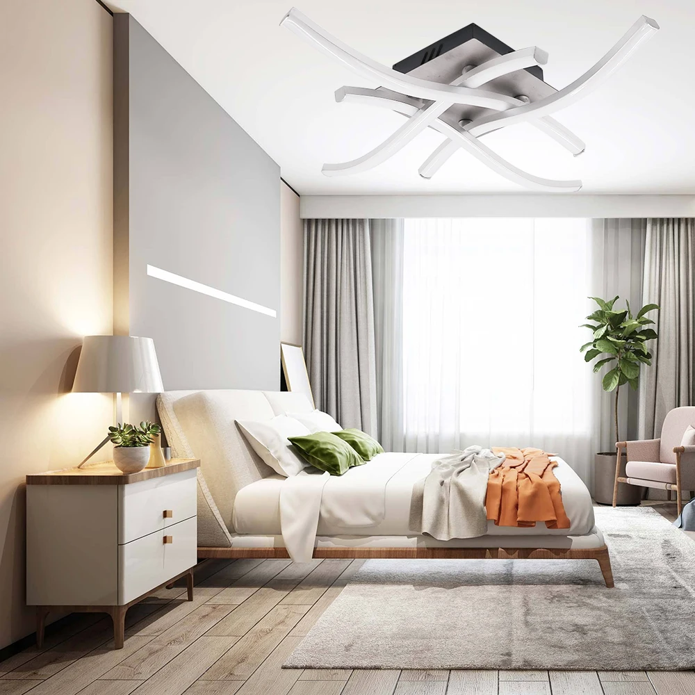 Modern LED Ceiling Light 18W 24W Led Panel Light Aluminium Forked Shaped Ceiling Lamp for Bedroom Living Room Decor Lamp 85-265V