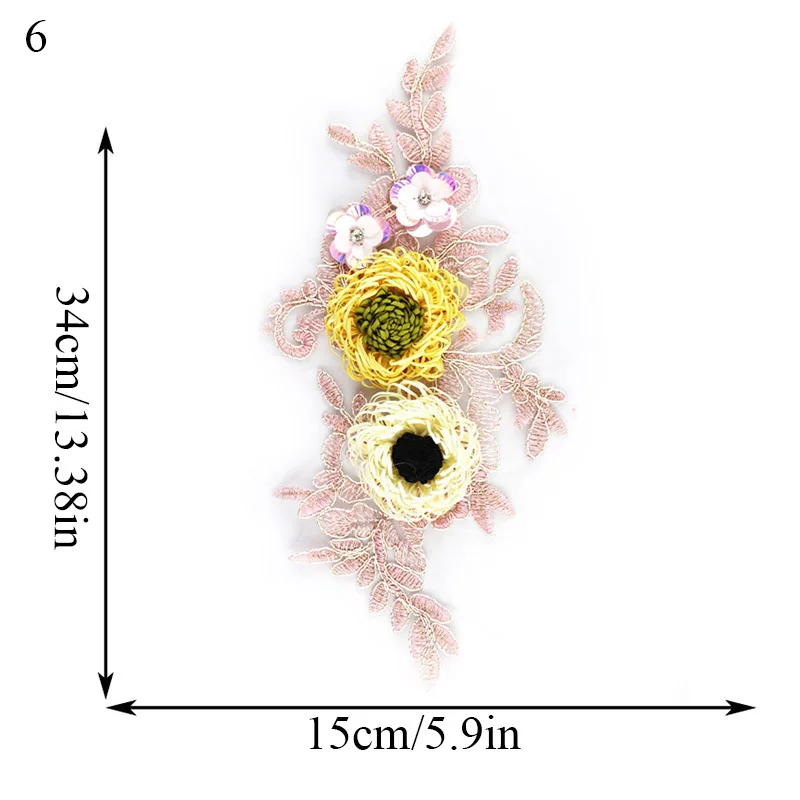 Креативные лепестки из органзы с вышивкой, модные перламутровые наклейки для одежды ручной работы, аксессуары для одежды - Цвет: 6
