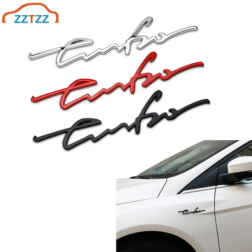 

1Pcs 3D Car Styling Sticker Metal TURBO Emblem Body Rear Tailgate Badge for Car Decoration