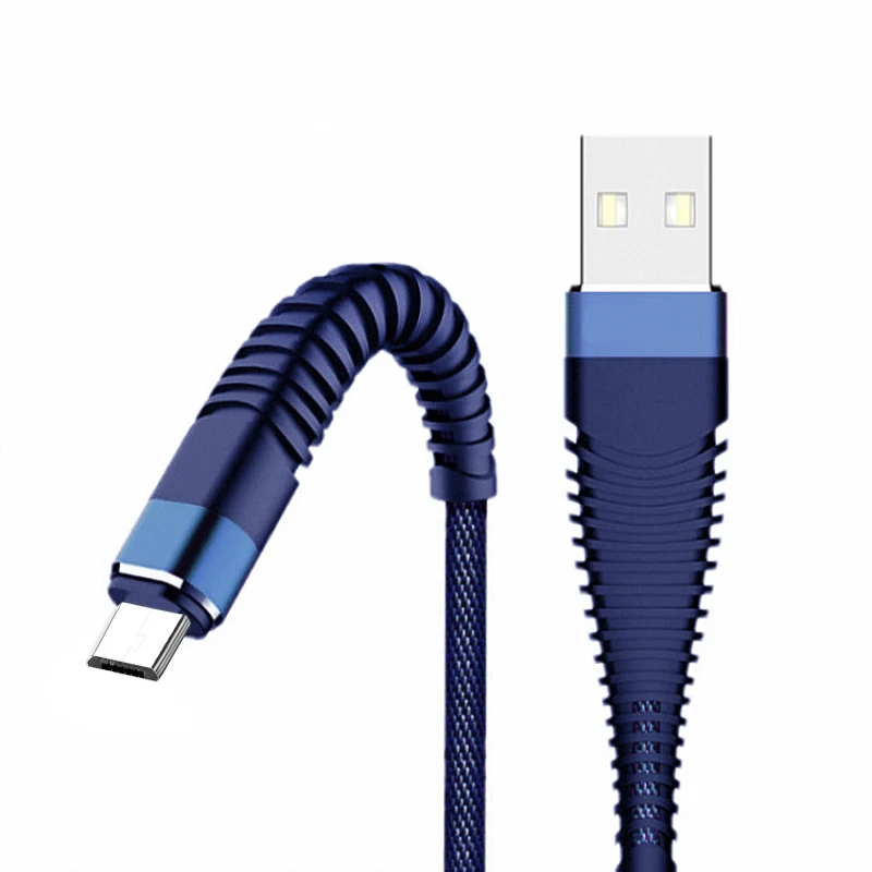 Синий 2.4A type C mi cro USB кабель для быстрой зарядки для samsung S10 9 8 7 huawei Xiaomi mi 9 redmi k20 мобильный кабель для зарядки телефона - Цвет: Синий
