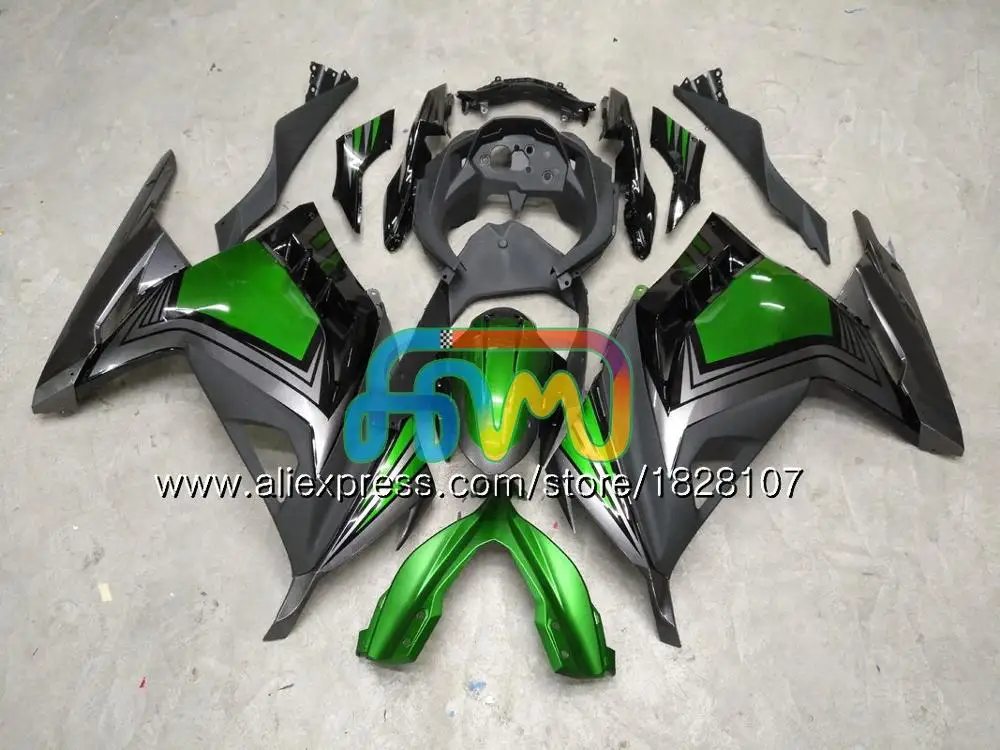 Инъекции для KAWASAKI ZX3R EX300 EX ZX 300R 4BS. 0 ZX-3R ZX300R 13, 14, 15, 16, 17, 2013 Обтекатели с акулой в синем blk - Цвет: No. 3