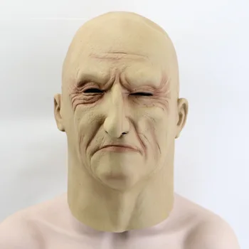 

Realistic Old Man Head Helmet Masks Underworld Boss Cosplay Scary Full Head Latex Mask Halloween Horror Funny Cosplay Party Mask