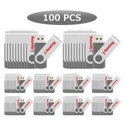 J boxing – clé USB 2.0 4 go, support à mémoire de forme pivotante en métal, 100 pièces/paquet, pour PC, tablette, Macbook, ordinateur portable 4G 