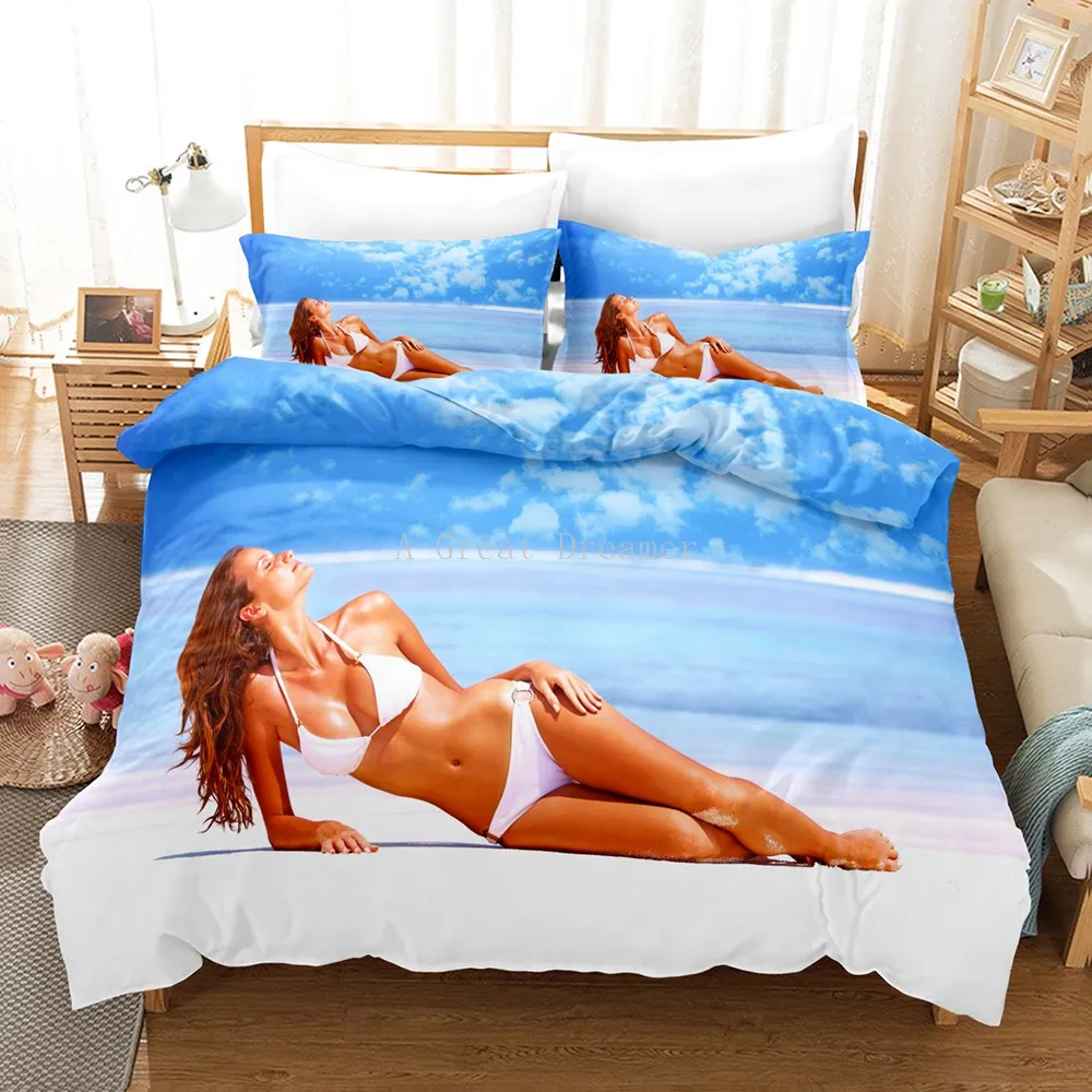 Hot Sexy Buttocks Bikini Bedding Set Girl Bedroom Decor Luxury Quilt Cover Fashion Duvet Cover And Pillowcase 