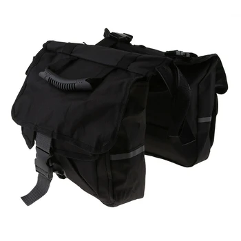 

Bicycle Saddle Bag Rear Rack Double Panniers Messenger Adjustable Luggage For Motorcycle 1pc Detachable
