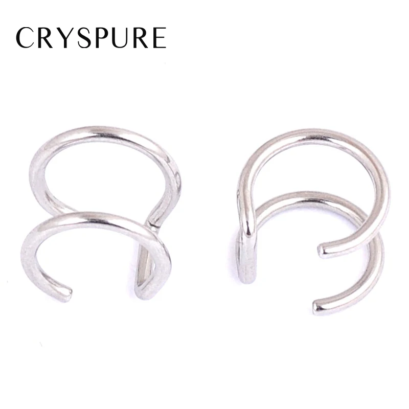 Stainless steel double C cartilage Earrings Titanium U-shaped double-ring nose lip clip Piercing Accessories Jewelry | Украшения и