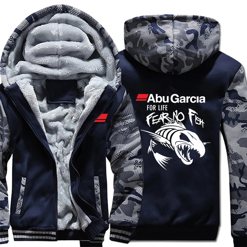 

Abu Garcia Hoodies Winter Camouflage Sleeve Jacket Men Fleece Fisher Sweatshirts
