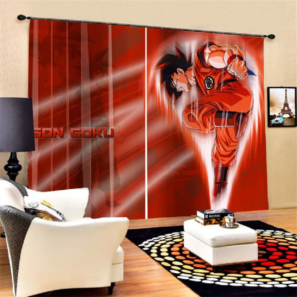 Custom Anime Dragon Ball Blackout Curtains Bedroom Livingroom Home Window Drapes 2 Panels for Kids Boys Home Decor Dropshipping