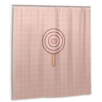 

CHARM HOME You Are Late Again Chocolate Angry Lollipop Plastic Shower Curtain 66x72 In Customized Bathroom Waterproof Polyester