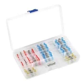 

110Pcs Solder Seal Connectors,Solder Heat Shrink Butt Connectors Terminals,Electrical Waterproof Insulated Marine Automotive Cop