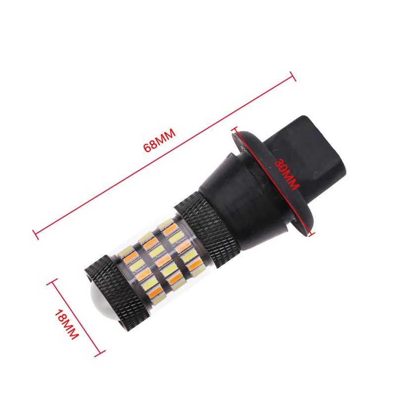 2pcs 1156 BA15S BAU15S T20 7440 Socket Dual Color Switchback LED Bulb P21W S25 7440 4014 66LED Daytime Running Turn Signal Lamps