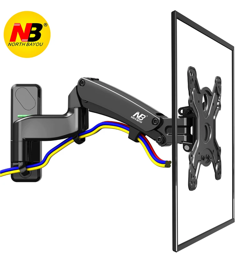 

NB F450 air press Gas spring dual arm 40-50" 8-16kg full motion Monitor wall bracket LCD PLASMA tv mount lcd holder support