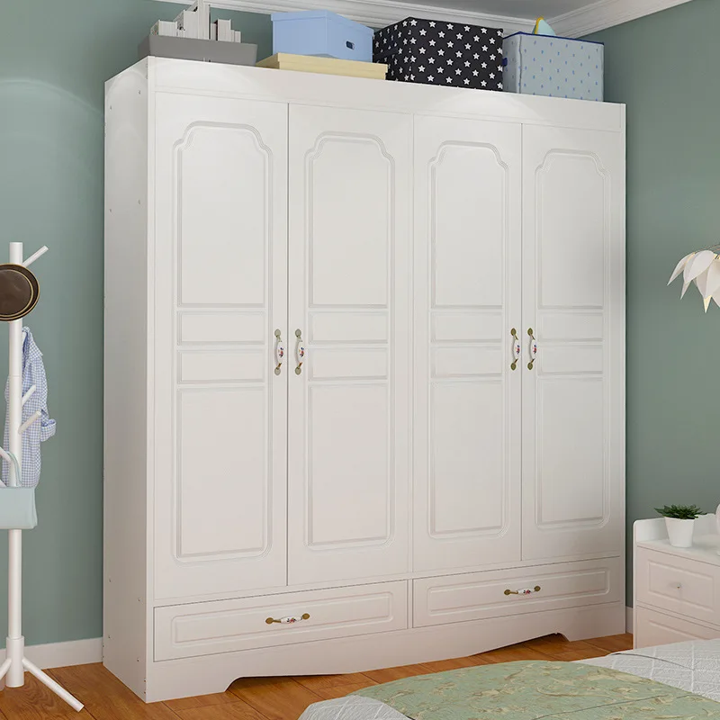 

Wardrobe Minimalist Modern Household Bedroom Clothing Cabinet Simplicity Assembly Plastic Board Imitation Wood Color