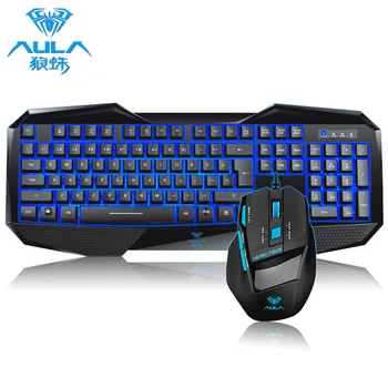 

Tarantula Killing Soul Cut Blue Backlight Keyboard and Mouse Kit Bahuang Killing Soul Set Game Keyboard Mouse