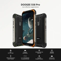 DOOGEE S58 Pro мобильный телефон 5180 мАч 5,71 дюймFHD + дисплей 6 ГБ + 64 ГБ Android 10 NFC Смартфон IP68/IP69K водонепроницаемый мобильный телефон