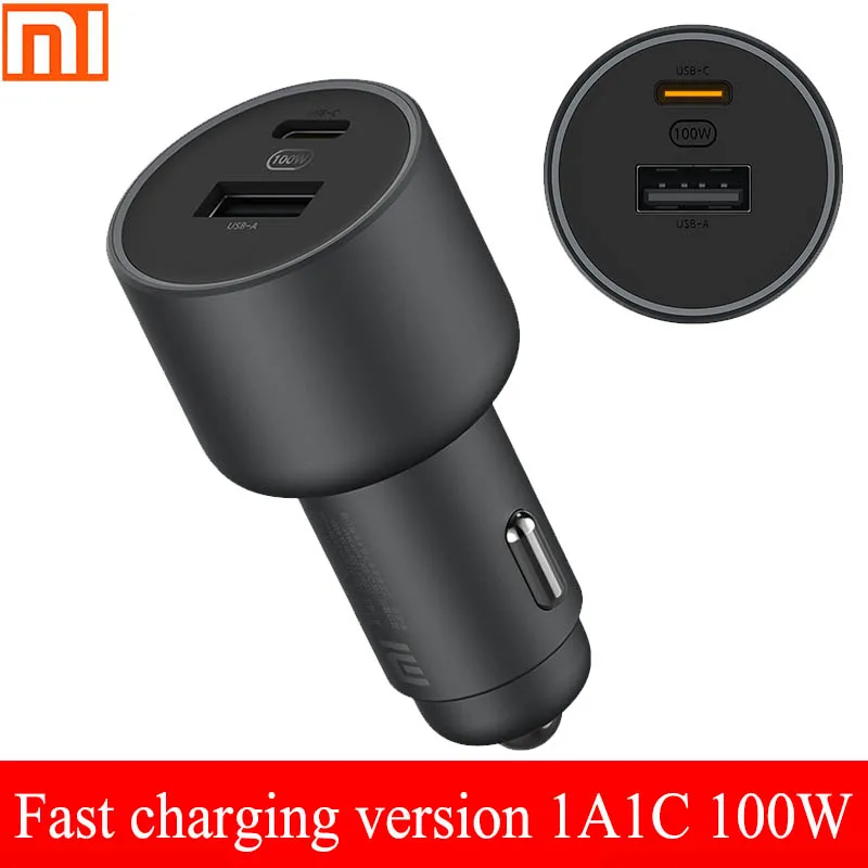 Xiaomi car charger fast charging version 1A1C 100W USB-C 100W MAX fast charging/USB-A, USB-C dual-port output Xiaomi car charger fast charging version 1A1C 100W USB-C 100W MAX fast charging/USB-A, USB-C dual-port output