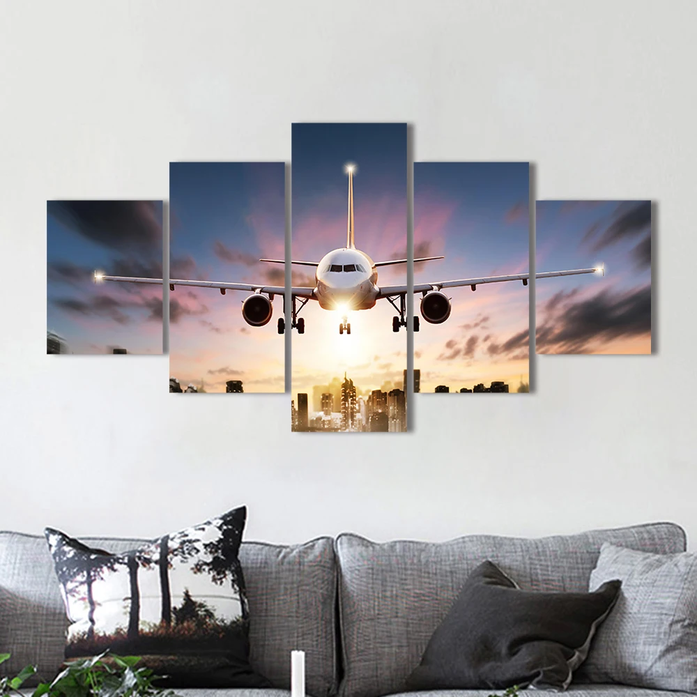 AAVV настенная живопись пейзаж на холсте картина самолет для гостиной домашний Декор без рамки