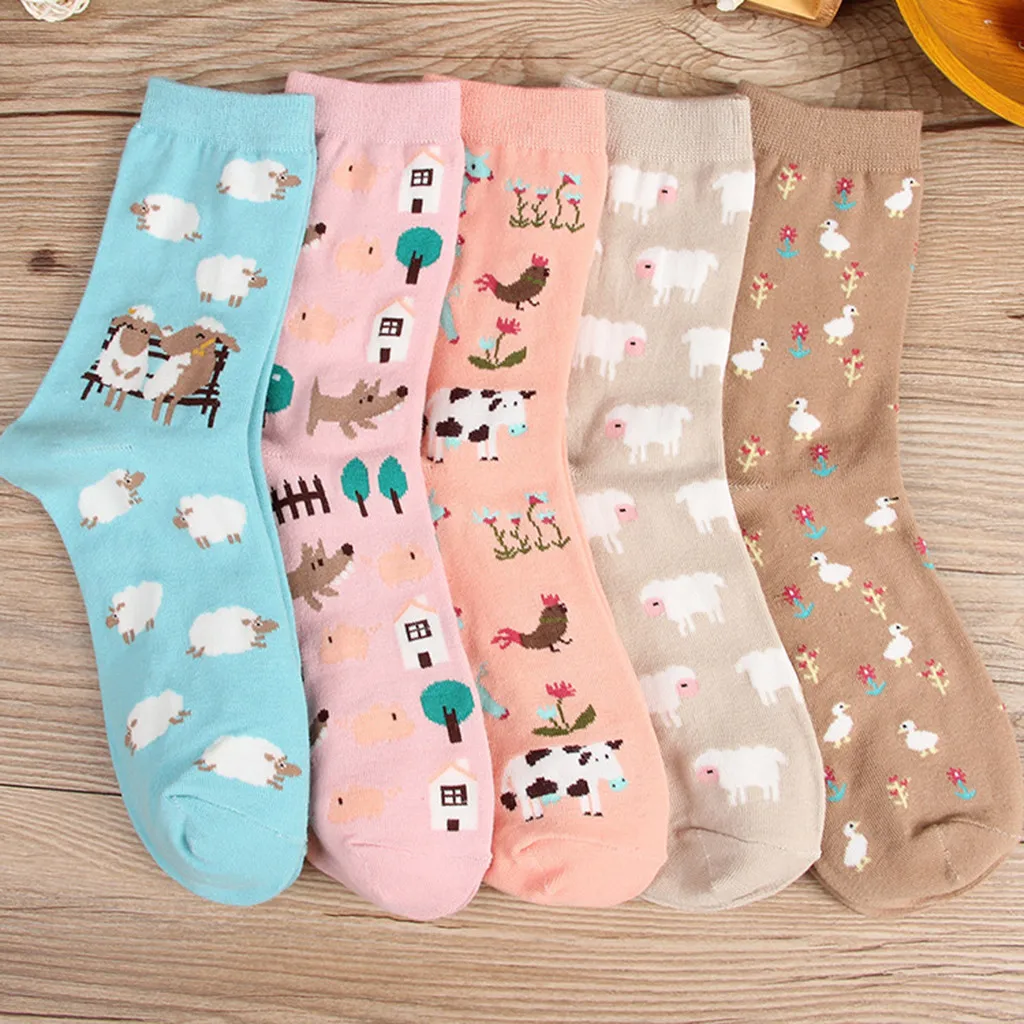 

Women's Socks Japanese Cotton Colorful Cartoon Cute Funny Happy kawaii Skull Alien Avocado Socks for Girl Christmas Gift meias