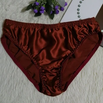 

Men briefs Mid-waist Silk underpants male sexy solid color Unbound Bottom Briefs elastic waist Breathable Seamless Underwear
