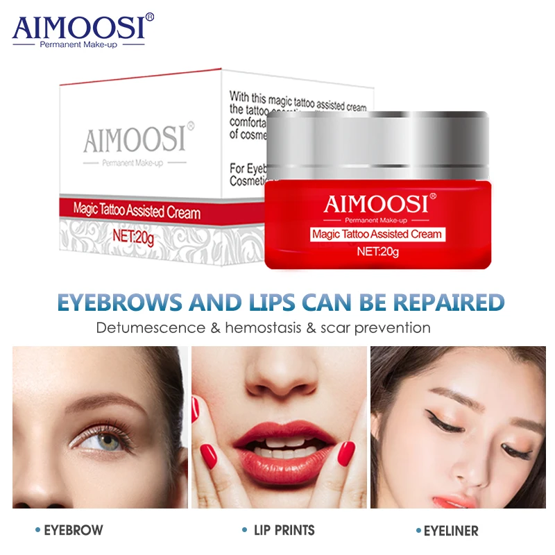 Aimoosi Волшебная Татуировка вспомогательный крем Ремонт для бровей и губ