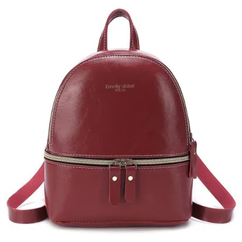 

Pu Backpack Single Shoulder Diagonal Hand Bag Small Bag Fashion Trend Handbag Wine Red