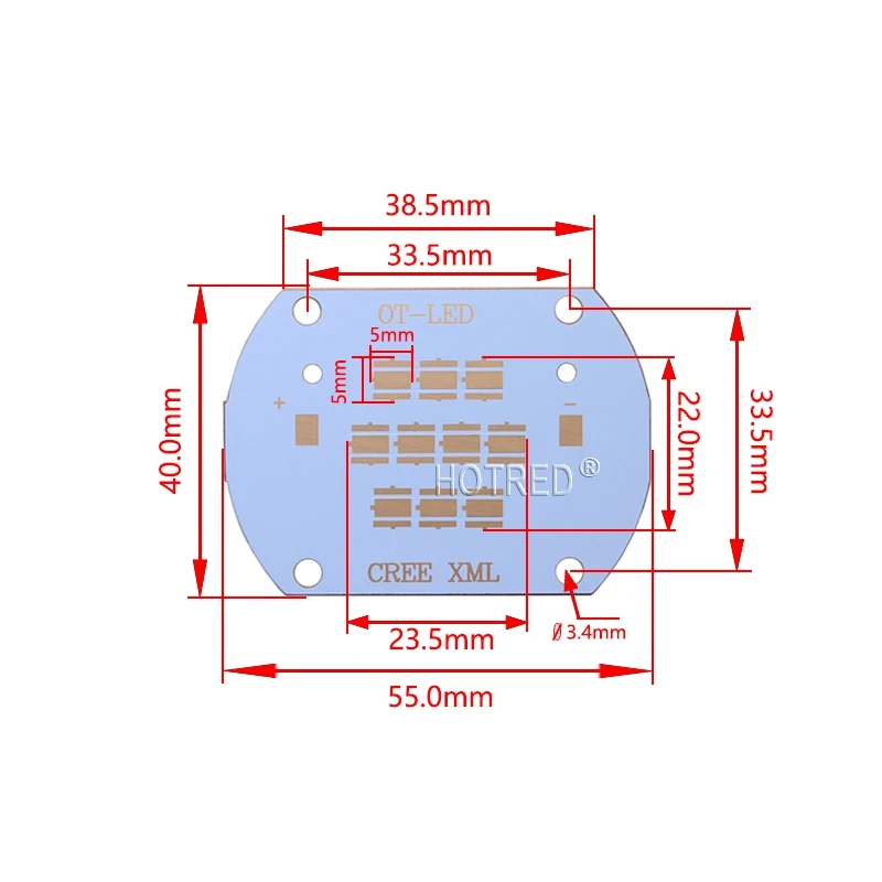 Лампа база красная медная печатная плата для DIY CREE XML XML2 XHP50 5050 серия светодиодный бисер радиатор теплоизоляция УФ 50 Вт-100 Вт