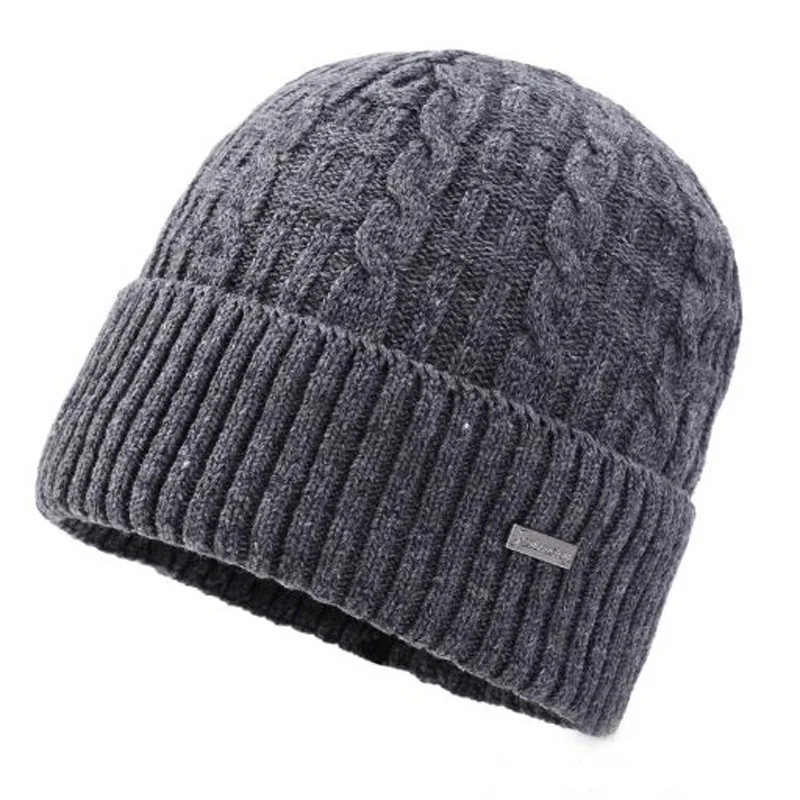 XEONGKVI корейский твист Стрик фланец вязаная теплая зимняя шапка бренд Skullies Beanies добавить плюшевые шерстяные шапки для мужчин помпон