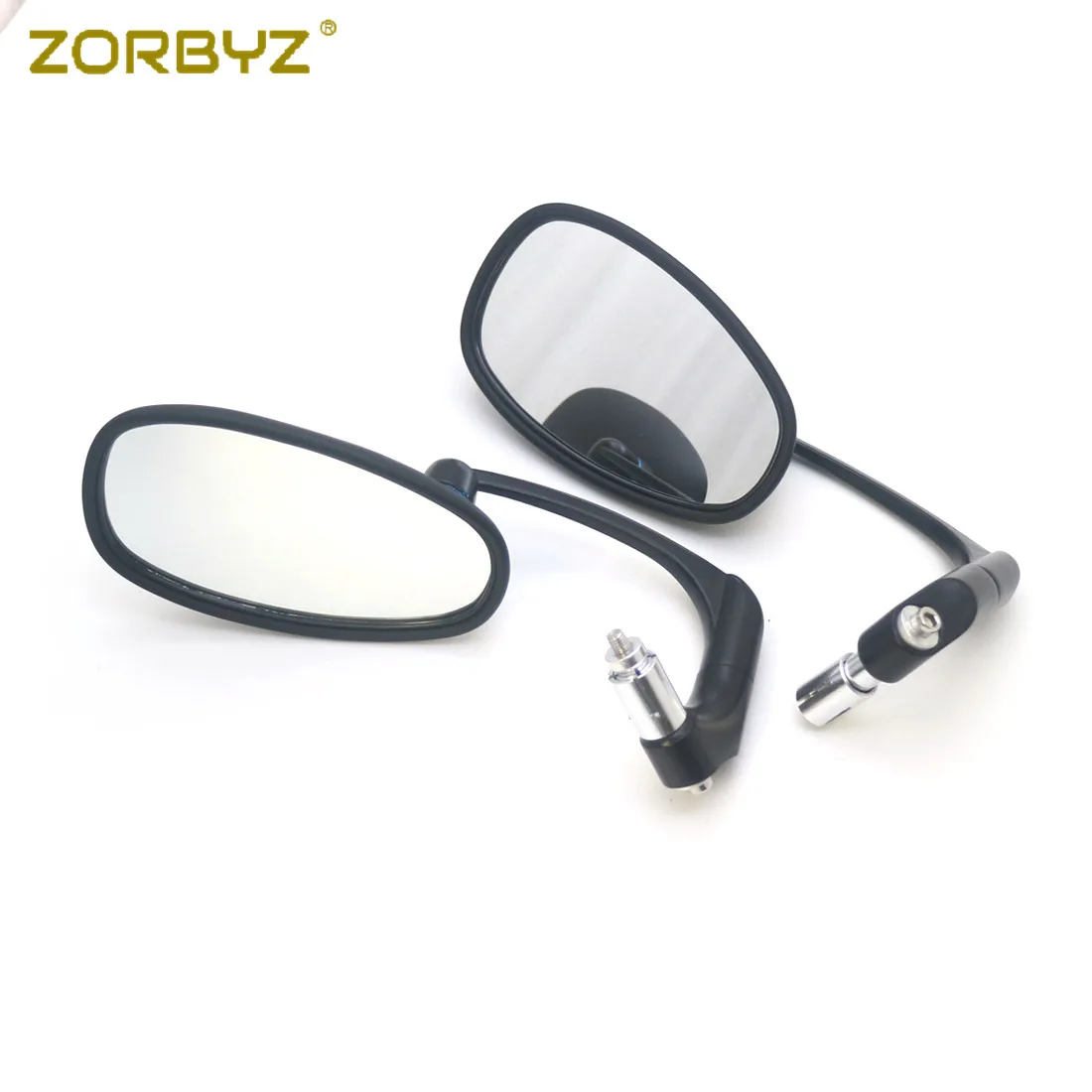 ZORBYZ мотоцикл зеркало 7/" черный овальной формы для сварки пластмассовых плёнок FQL рукоятка конец зеркало заднего вида боковые зеркала для Honda Triumph Victory Cafe Racer