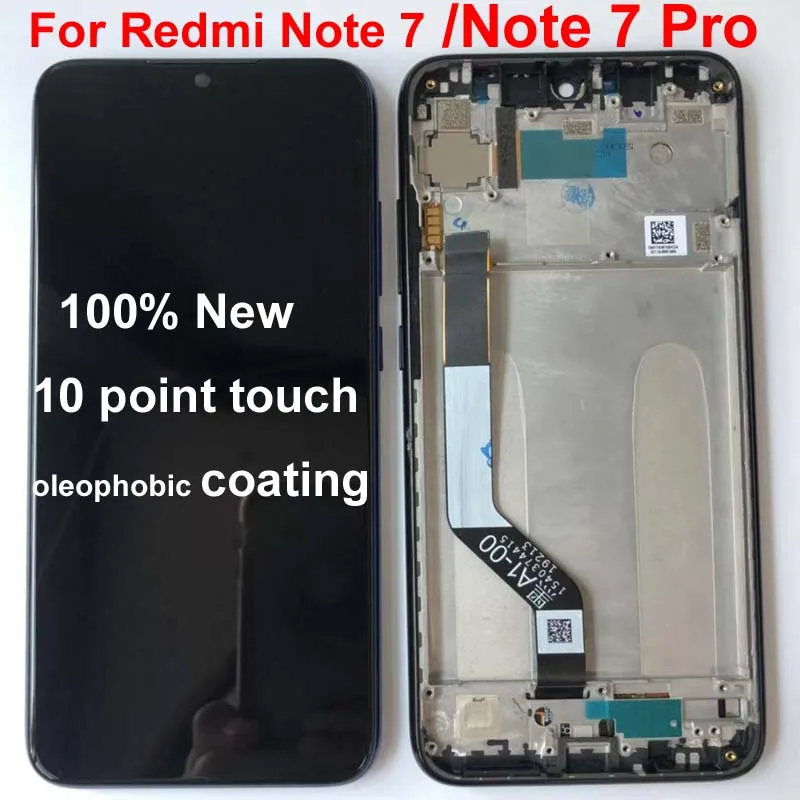 Новинка,, для Xiaomi Redmi Note 7, Note 7 Pro, глобальный экран, сенсорный экран в сборе, ЖК-дигитайзер, запчасти для сенсорного экрана+ рамка