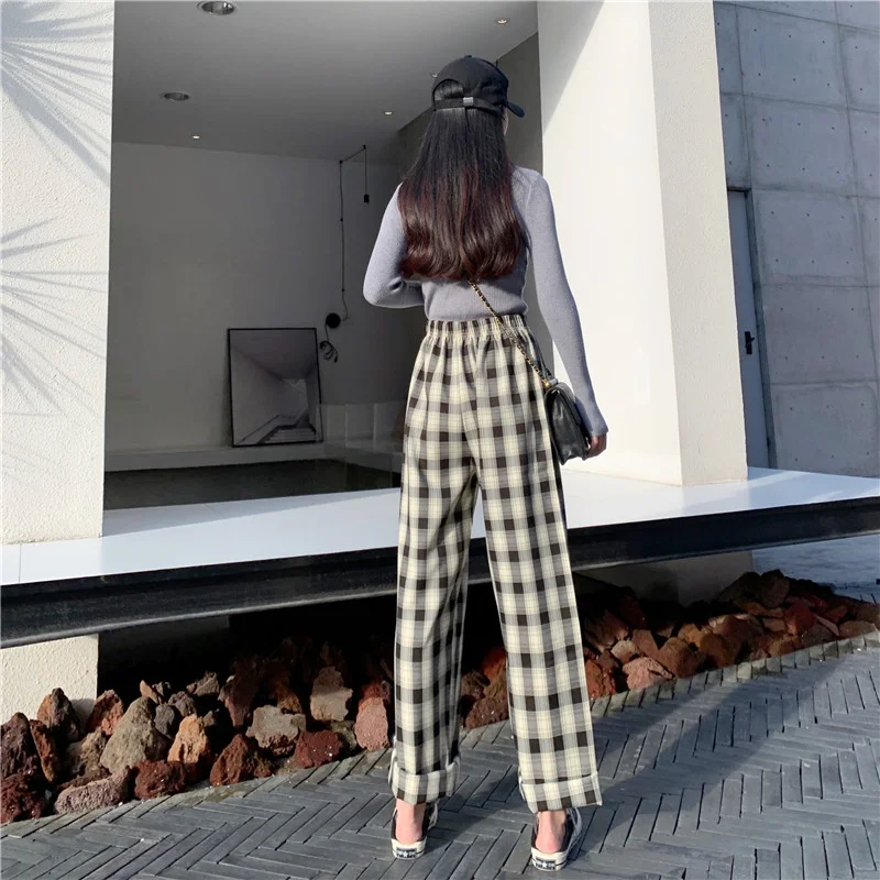 Wide Leg Plaid Pants 6 Colors - 10 - Kawaii Mix