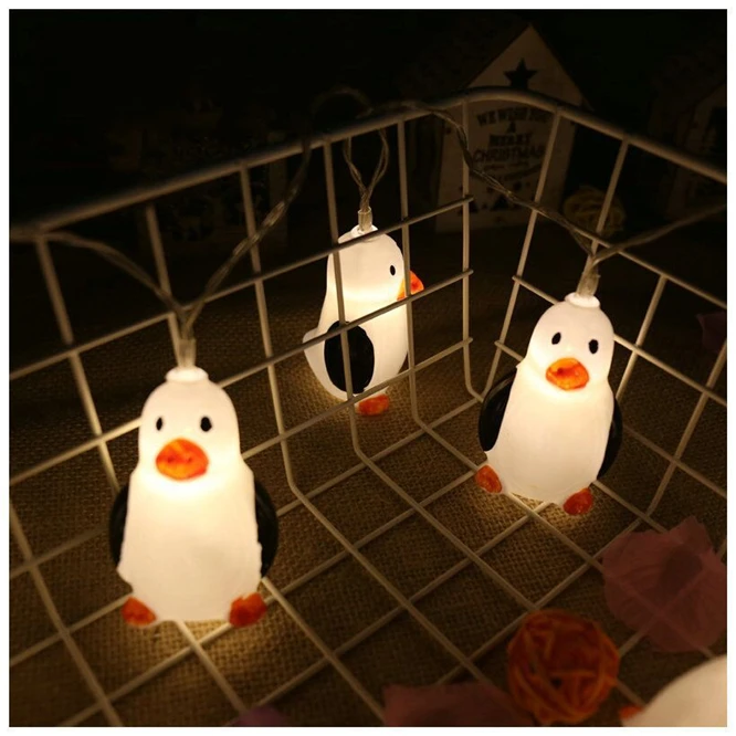 Penguin style 100 комплектов, 5 В батарея/USB мультяшная сказочная гирлянда, светодиодный гирлянда для рождественской елки, свадьбы, вечеринки, украшения дома, помещения - Испускаемый цвет: Penguin style
