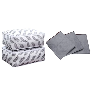 

10Pcs Foldable Storage Bag Clothes Blanket Quilt Closet Sweater Organizer Box Home Storage Bags Supplies