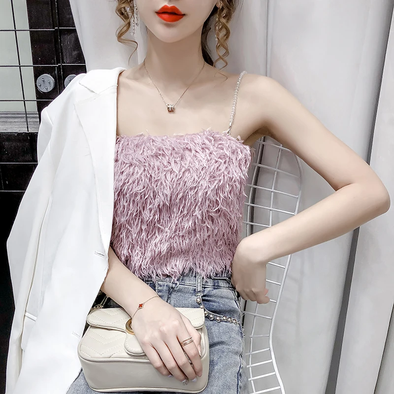 Fashion Women Tops Woman Tank Top Plus Velvet Woman Sleeveless Camisole Tops for Women Halter Top Elegant Ladies Thick Camis Tee