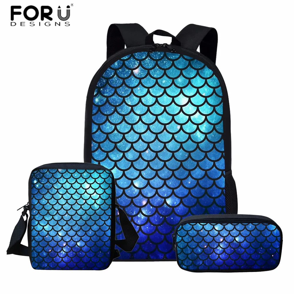 L5235CEK FORUDESIGNS/школьная сумка для учеников начальной школы, 3 шт., рюкзак для девочек-подростков с 3D принтом русалки, детские школьные наборы с рисунками - Цвет: L5235CEK
