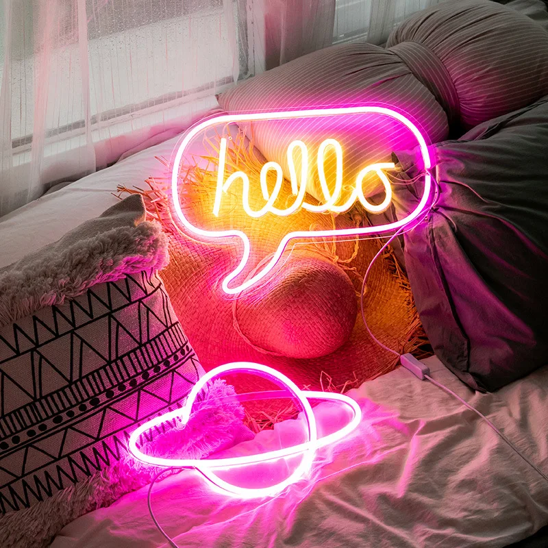 

LED Neon Light GIRL'S Heart INS Decoration Modeling Lamp LOVE Network Red Light Cactus Heart Wedding Colorful Lights