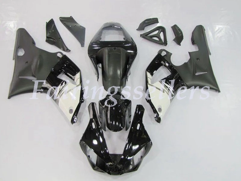 Топ литья под давлением ABS Полный обтекатели комплект подходит для Yamaha YZF-R1 YZF1000 R1 00 01 2000 2001 обтекатель набор оранжевый летучая мышь - Цвет: Matt  Gloss Black