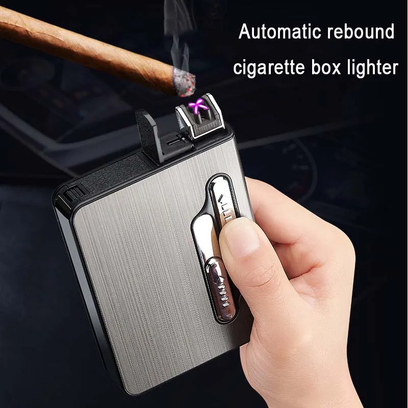USB перезаряжаемые экстравагантные зажигалки с 12 шт сигарет портсигар
