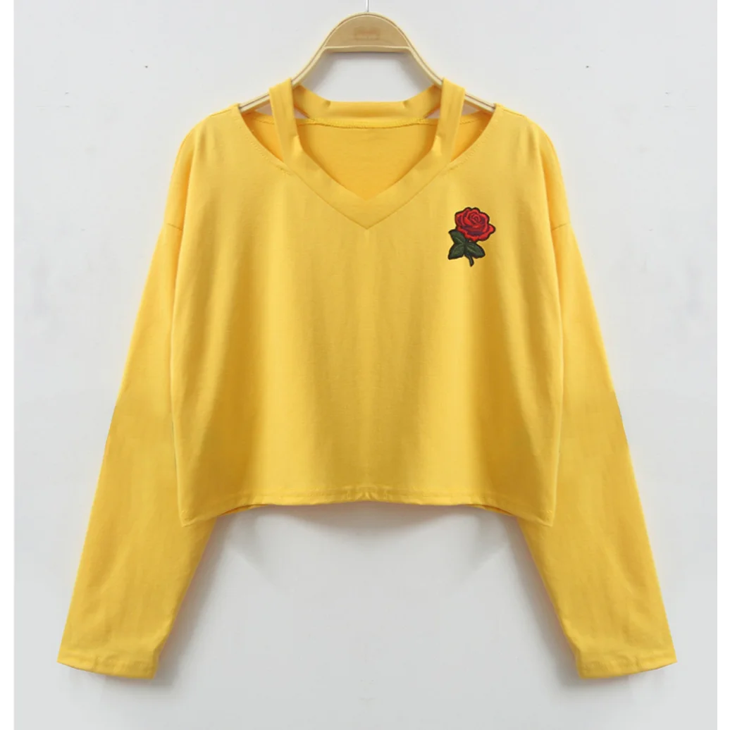 Женский укороченный Топ с длинным рукавом открытыми плечами|clothes fashion|fashion