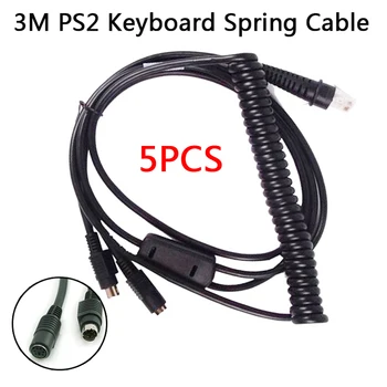 

New 5PCS Barcode Scanner 3M PS2 Keyboard Spring Cable For Honeywell 3800G 4600G 4820G Compatible bar code Cable