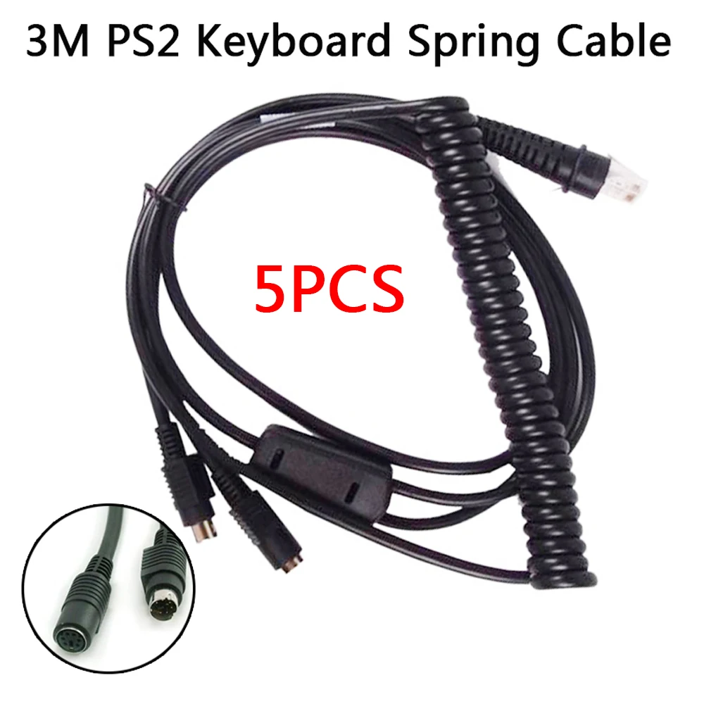 Cabo de Mola para Honeywell Scanner de Código de Barras Cabo de Código de Barras Nova Teclado 3800g 4600g 4820g Compatível 5pcs 3m Ps2